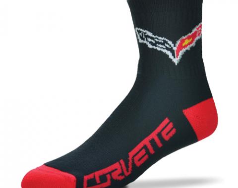 C7 Corvette Team Color Quarter Crew Sock