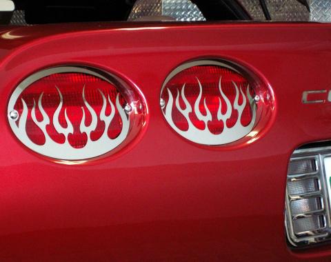 American Car Craft Taillight Grilles Polished Flame 4pc 032040