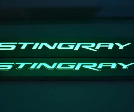2014-2019 Chevrolet Corvette Doorsills Replacement Style Stingray Satin Illuminated Red | Illuminated Red