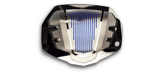 2016-2020 1LT V6 Camaro - V6 Engine Shroud Polished/Brushed Stainless Steel - Choose Color Inlay 103112