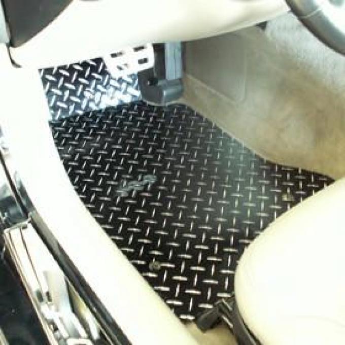 American Car Craft Floor Mat Diamond Plate Black Show Mat 2pc 031004