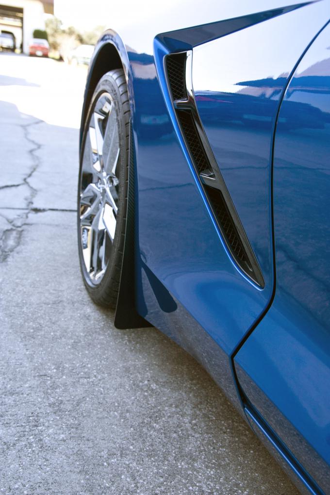 American Car Craft 2015-2019 Chevrolet Corvette Mud Guards Carbon Fiber Wrapped 2pc Rear Only 052093