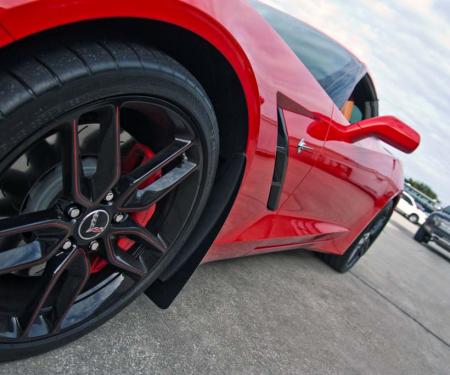 American Car Craft 2015-2019 Chevrolet Corvette Mud Guards Polished w/ Carbon Fiber Backing 4pc 052090