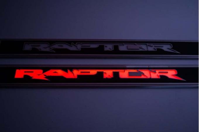 2010-2014 Ford Raptor - Carbon Fiber/Fiberglass Front Door Sills with Illuminated "Raptor" Lettering 2Pc 771037