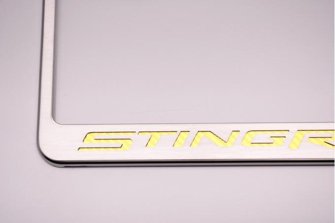 2014-2019 Corvette - License Plate Frame w/ STINGRAY Lettering  - Choose Vinyl or LED Color 052032