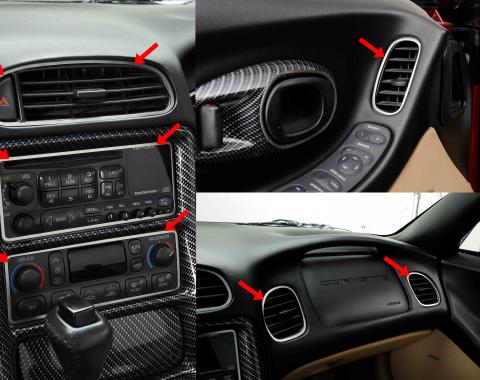 American Car Craft Dash Kit Satin Stainless 6pc 031031