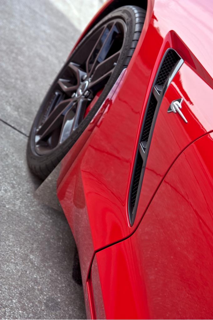 American Car Craft 2014-2019 Chevrolet Corvette Mud Guards Polished w/ Carbon Fiber Backing 2pc Fronts Only 052023