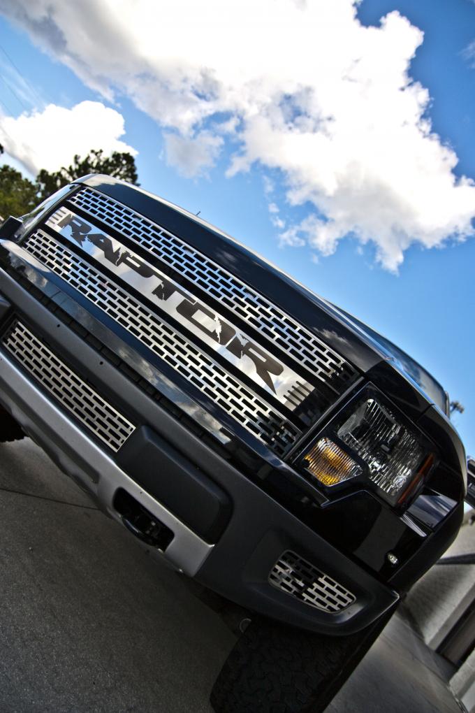 American Car Craft 2011-2014 Ford F-150 Ford Raptor Polished/Satin Black Inset Front Grille 772022