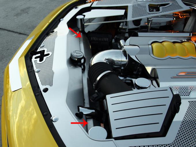 2010-2015 Camaro - Radiator Cover Kit w/Extensions - Brushed or Polished Finish 103031