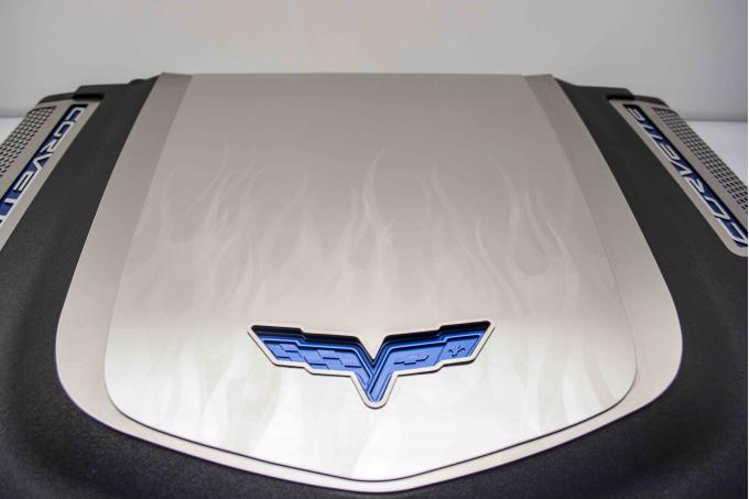 American Car Craft 2009-2013 Chevrolet Corvette Engine Shroud Cover ZR1 2pc Flame Etched 043073