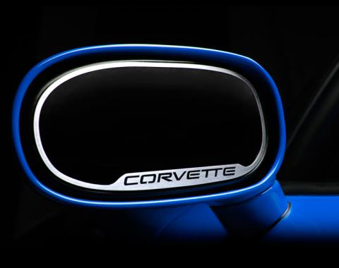 American Car Craft Mirror Trim Side View Corvette Style 2pc GM Licensed 032013