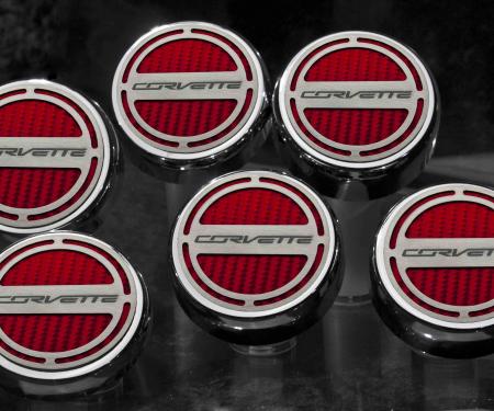 2014-2019 Z06/Z51/C7 Stingray- Fluid Cap Covers 'Corvette' Lettering 6Pc - Manual Transmission 053018