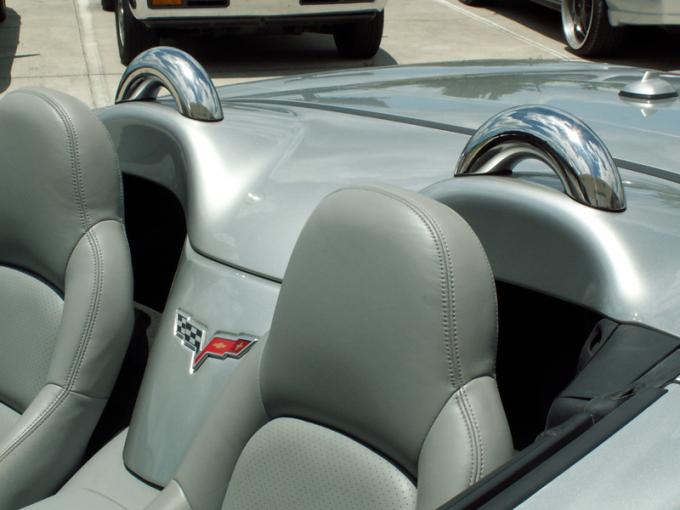 American Car Craft 2005-2013 Chevrolet Corvette Faux Roll Bars Polished Convertible 2pc 041007