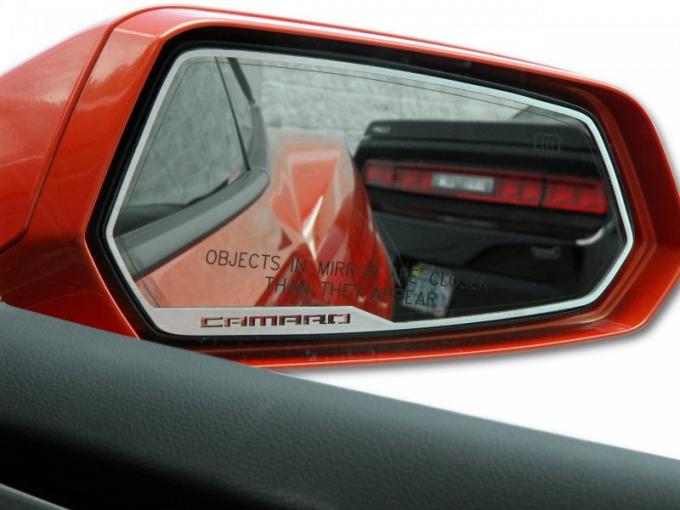 American Car Craft 2010-2013 Chevrolet Camaro Mirror Trim Side View Satin "Camaro Style" 2pc 102056