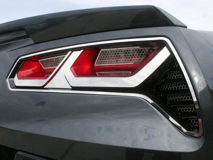 American Car Craft 2014-2019 Chevrolet Corvette Tail Light Trim Kit Polished 8pc 052013
