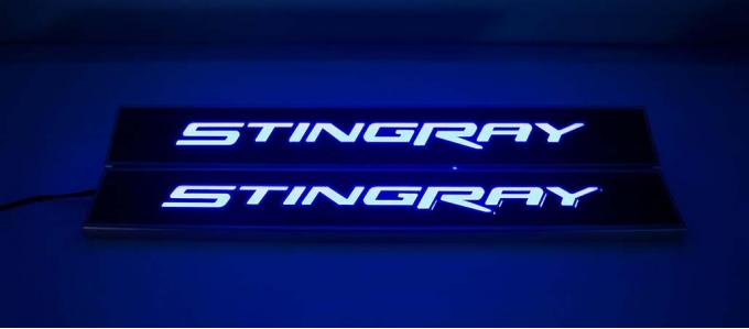 2014-2019 Chevrolet Corvette Doorsills Carbon Fiber White LED | Illuminated White