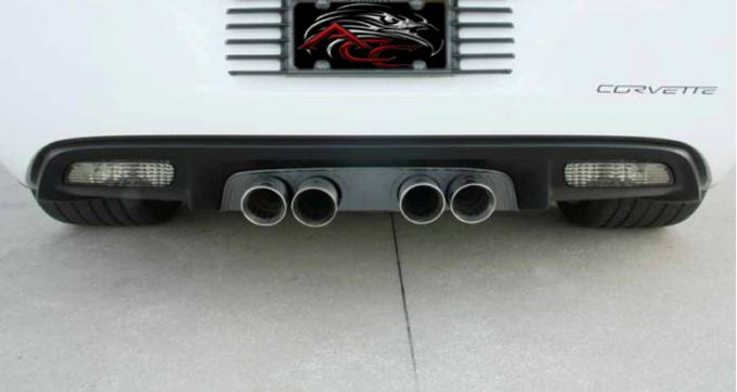 American Car Craft 2005-2013 Chevrolet Corvette Exhaust Filler Panel NPP Exhaust Solid Black Stealth 042104