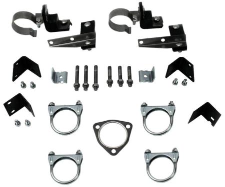 Shafers Classic Reproductions 1955 Chevrolet Full Size 8 cyl. Dual with 57 Manifolds without Crossover Pipes Clamp And Hanger Kit 64013