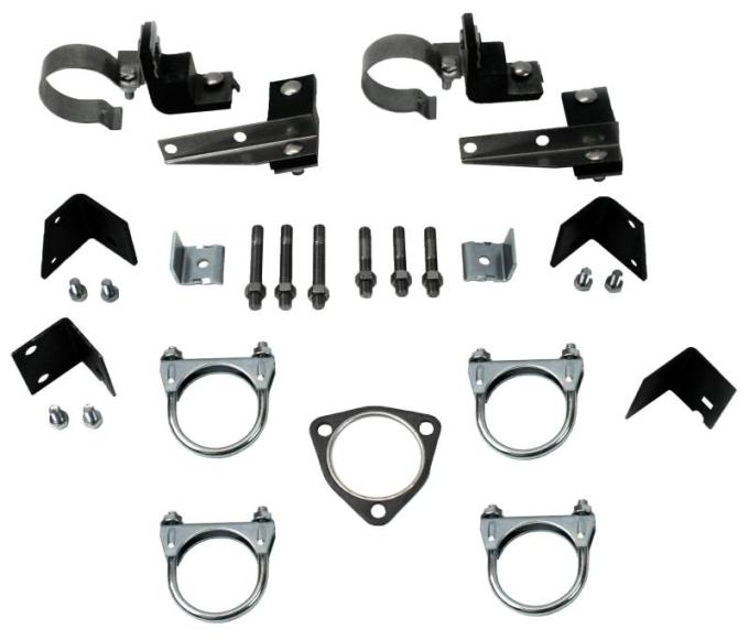 Shafers Classic Reproductions 1955 Chevrolet Full Size 8 cyl. Dual with 57 Manifolds without Crossover Pipes Clamp And Hanger Kit 64013