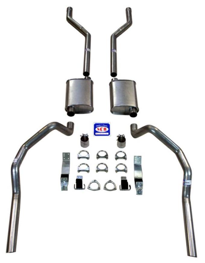 Shafers Classic Reproductions 1967-1969 Camaro 2-1/2" Exhaust System with Small Block with Long Style Headers, Stainless steel 23017S