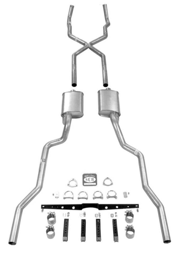 Shafers Classic Reproductions 1955-1957 Chevrolet Full Size X Exhaust System, 2-1/2" Turbo Sedan and Hardtop w/ 3/4 Headers 63091