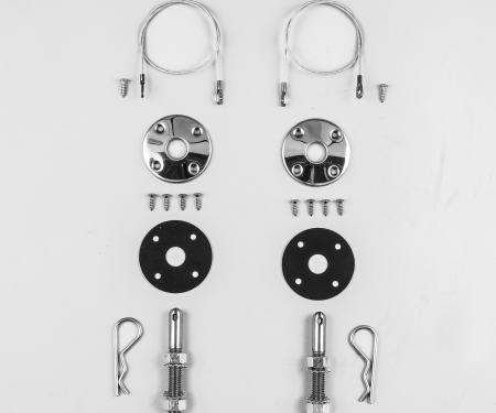 Detroit Muscle Technologies Mopar A Body 70-76 Dart, E Body 70-74 Challenger Hood Pin Set with 18" Lanyards GEN6876HP01-18
