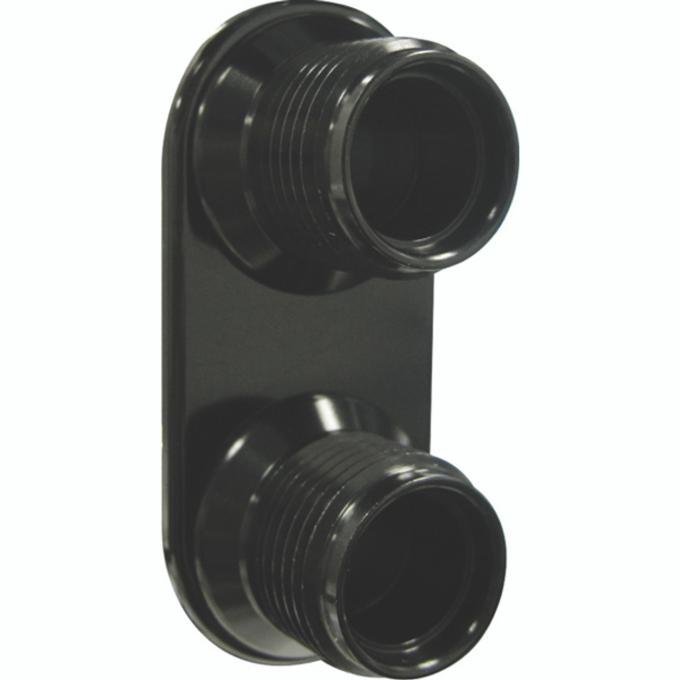 Vintage Air Streamline Black Anodized Aluminum 2-Way Bulkhead Plate for Heater 10-10 Male O-Ring 389803