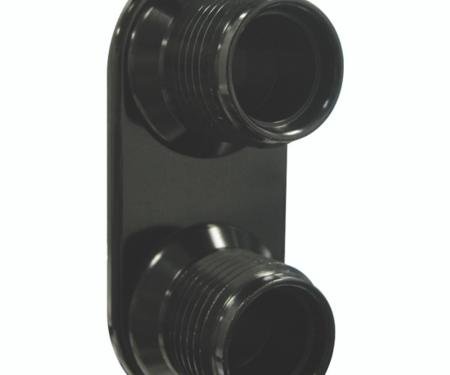 Vintage Air Streamline Black Anodized Aluminum 2-Way Bulkhead Plate for Heater 10-10 Male O-Ring 389803