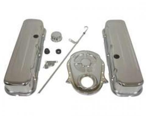 Chevy Truck & GMC Big Block Chrome Engine Dress Up Kit With Short Smooth Style Valve Covers