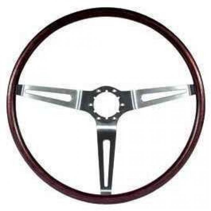 Chevy & GMC Truck Steering Wheel, 3 Spoke, Simulated Rosewood, 1967-1972