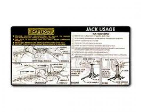 Chevy Truck & Suburban, Jacking Instructions Decal, For Four Wheel Drive, 1977-1978