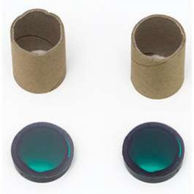Chevy Truck Dash Turn Signal Housing Indicators, With Green Lens, 1955-1959