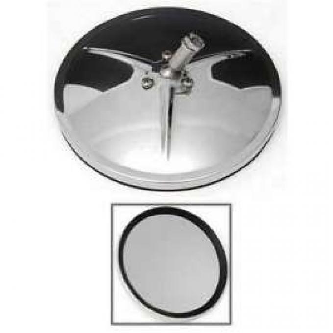Chevy Truck Outside Mirror, 5-5/8, Smooth Round, Chrome, 1947-1972