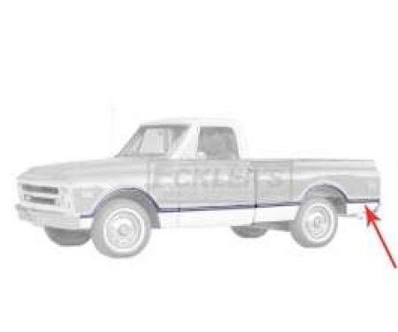 Chevy Or GMC Truck, Bedside Rear Molding, Fleetside, Longbed, Left, 1967-1968