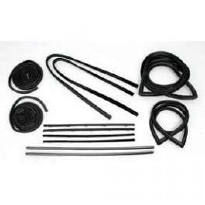 Chevy Truck Weatherstrip Kit, For Small Rear Glass, With Stainless Steel Molding, 1967-1968