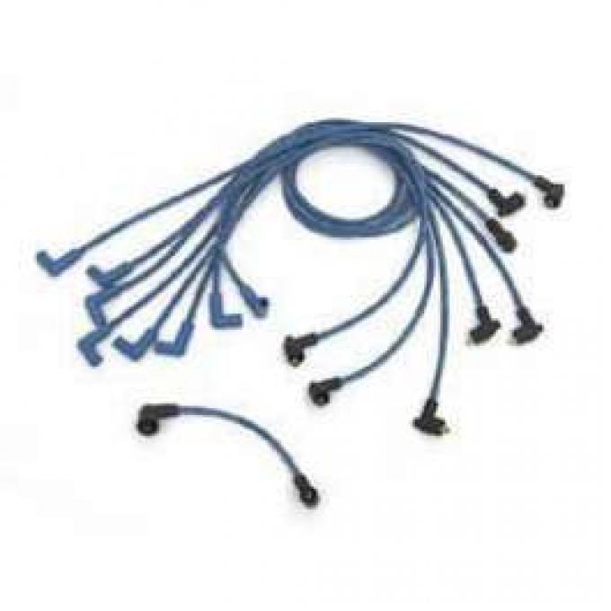 Chevy Truck Spark Plug Wires, Over Valve Covers, Moroso, Blue, 1955-1972