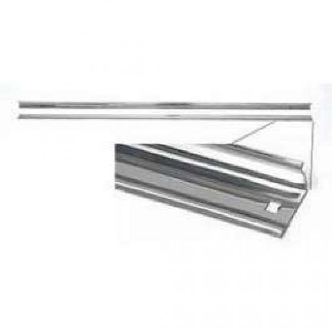 Chevy Truck Angle Bed Strips, Stainless Steel, Unpolished, Long Bed, Step Side, 1967-1972