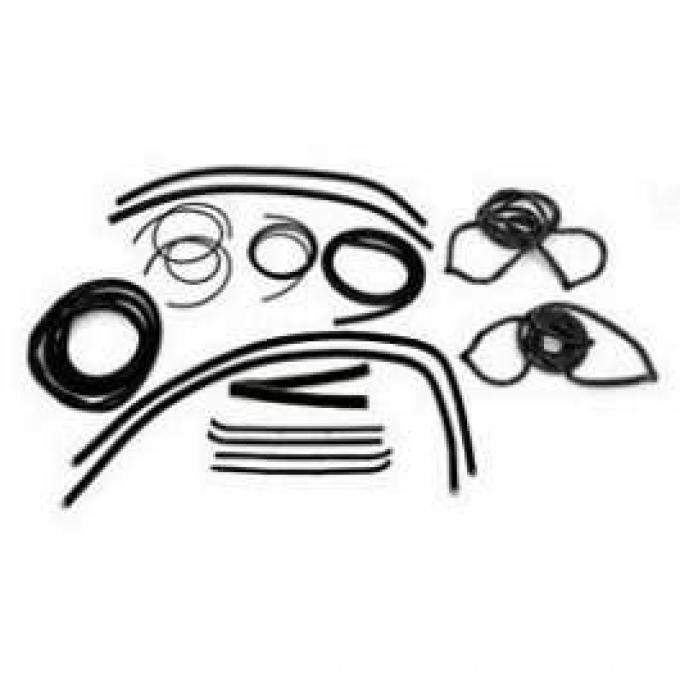 Chevy Truck Weatherstrip Kit, For Small Rear Glass, With Stainless Steel Molding, 1955-1959