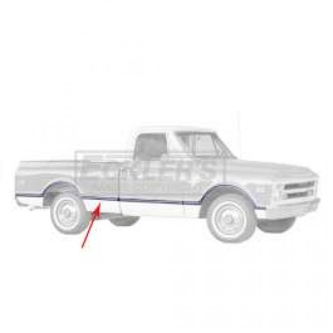 Chevy Or GMC Truck, Bedside Front Molding, Fleetside, Longbed, Right, 1967-1968