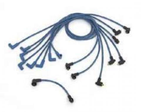 Chevy Truck Spark Plug Wires, Over Valve Covers, Moroso, Blue, 1955-1972