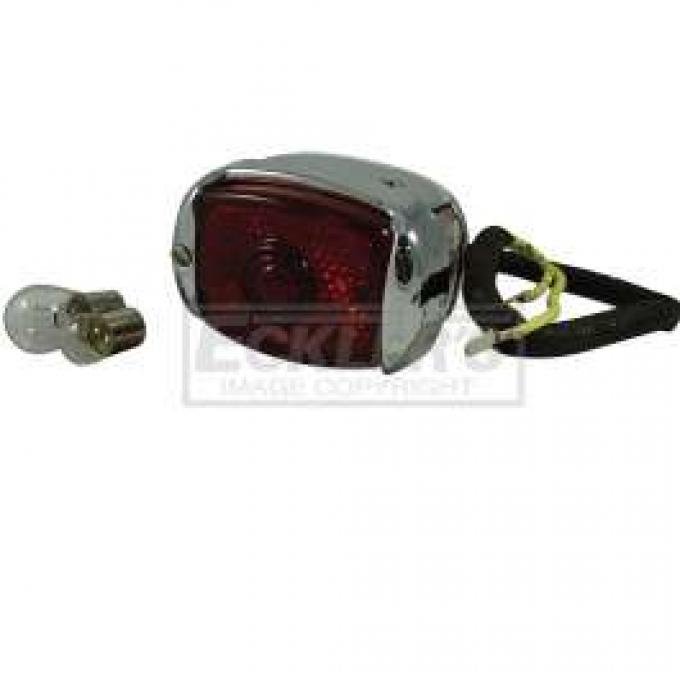 Chevy Truck Taillight Assembly, Chrome, With Chrome Bezel, Left, 1947-1953
