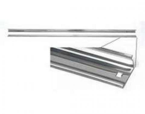Chevy Truck Angle Bed Strips, Stainless Steel, Polished, 97, Long Bed, Step Side, 1957-1959