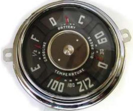 Chevy Truck Dash Gauge Cluster, 6-Cylinder, 12 Volt, With 220? Temperature Gauge, 1947-1949