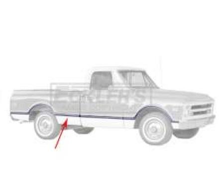 Chevy Or GMC Truck, Bedside Front Molding, Fleetside, Longbed, Right, 1967-1968