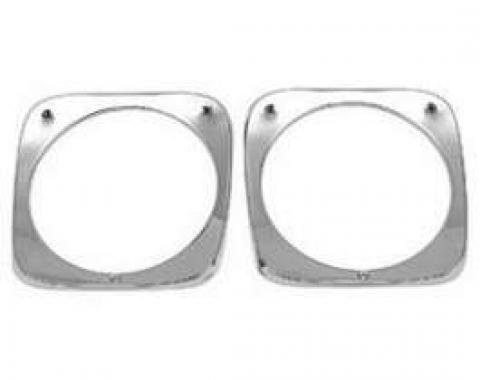 Chevy Truck Headlight Bezels, Chrome, 1964-1966