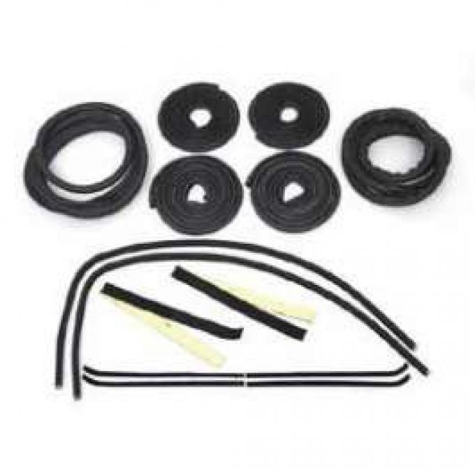 Chevy Truck Weatherstrip Kit, For Large Rear Glass, With Stainless Steel Molding, 1960-1963