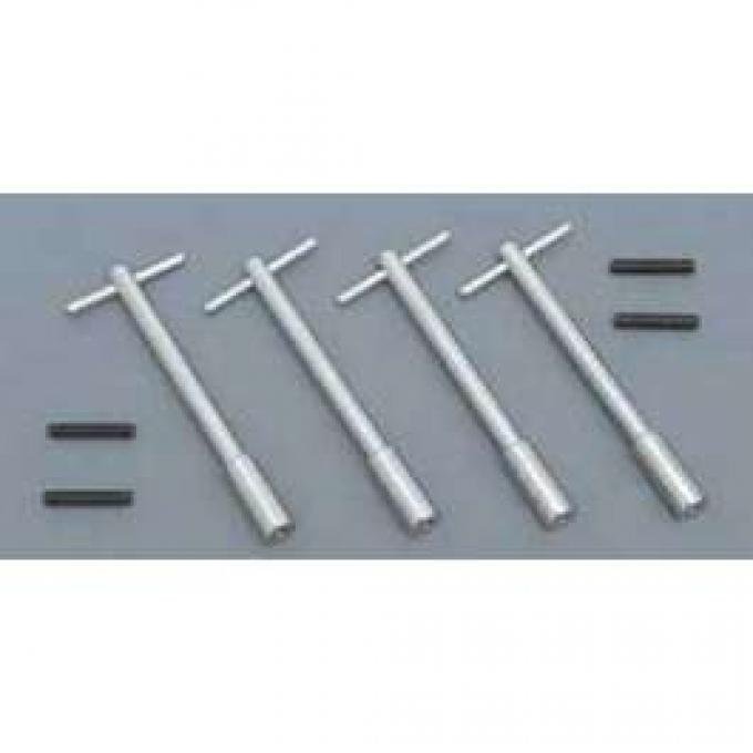 Chevy Truck Valve Cover Wing Bolt Set, Chrome, 1955-1984