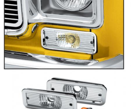 Chevy Truck Custom Park Light Set, Single Round Headlight, 1973-1980