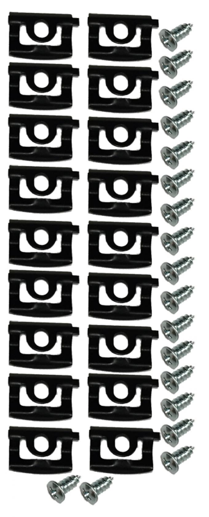 Southwest Repro Back Glass Molding Clip Set, 68-69 Barracuda Coupe A-270051