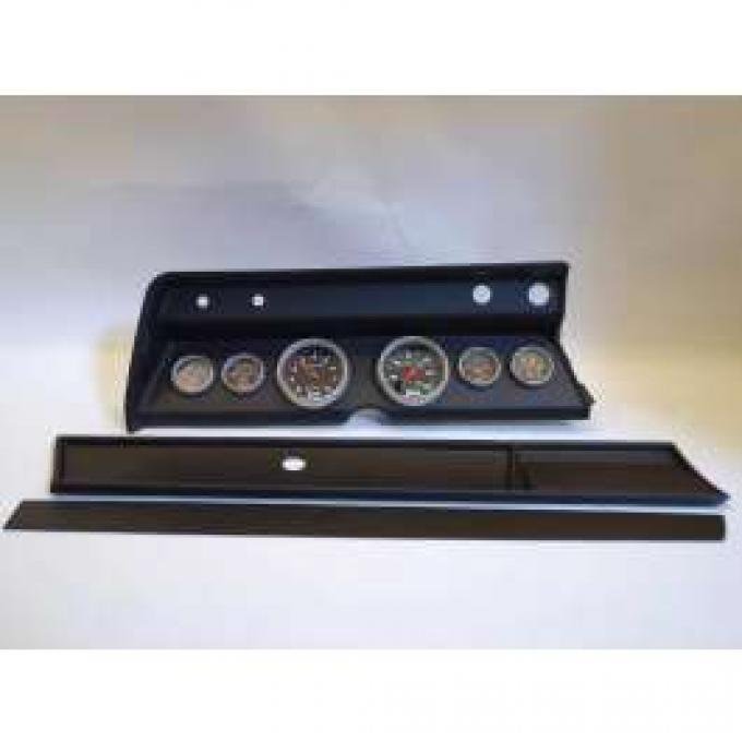 Chevelle Instrument Cluster Panel, Black Finish, With Sport Comp Gauges, 1966